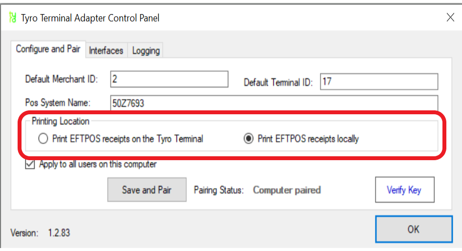 How to print receipts from a Point of Sale (POS) printer (Local Printer)
