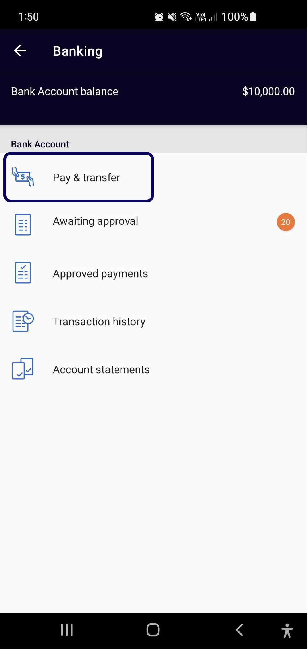 How do I transfer funds to my linked account from my Tyro Bank Account in the Tyro App?